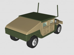hummer green car - low poly 3D-Modell