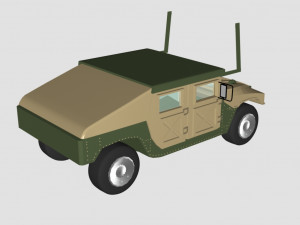 hummer green car - low poly 3D-Modell