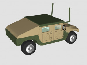 hummer green car - low poly 3D-Modell