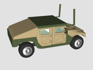 hummer green car - low poly 3D-Modell
