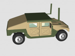 hummer green car - low poly 3D-Modell