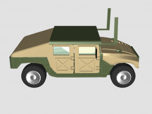 hummer green car - low poly 3D-Modell