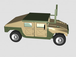 hummer green car - low poly 3D-Modell