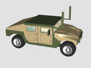 hummer green car - low poly 3D-Modell