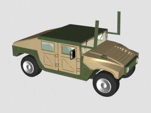 hummer green car - low poly 3D-Modell