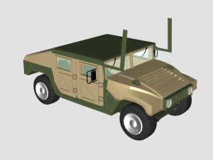 hummer green car - low poly 3D-Modell