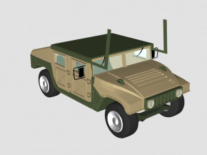 hummer green car - low poly 3D-Modell