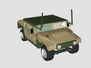 hummer green car - low poly 3D-Modell