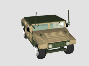 hummer green car - low poly 3D-Modell
