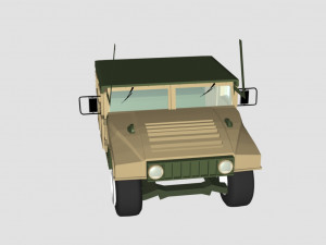 hummer green car - low poly 3D-Modell