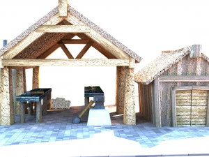 blacksmith medieval building low poly 3D Model