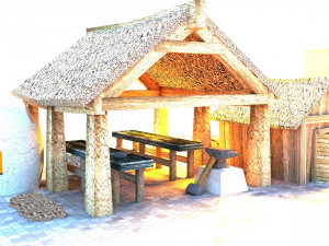 blacksmith medieval building low poly 3D Модель