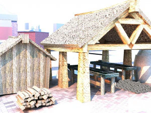 blacksmith medieval building low poly 3D Model