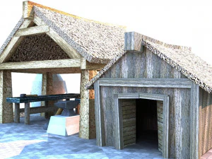 blacksmith medieval building low poly 3D Model