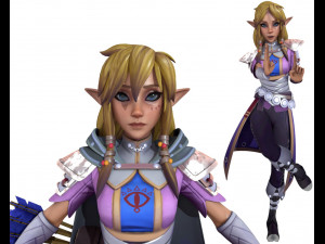Zelda - cartoon character rig from Legend Of Zelda 3D Model