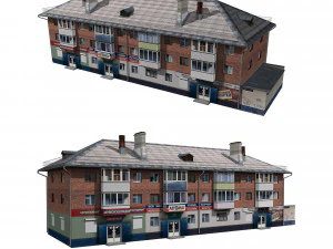 house with shop 3D Model