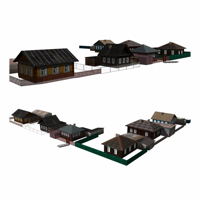 fragment of the village 3D 模型 .c4d .max .obj .3ds .fbx .stl .blend 