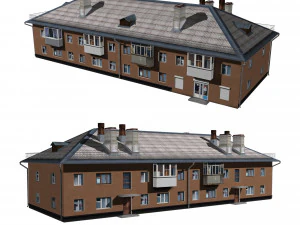 immeuble résidentiel avec magasin Modèle 3D