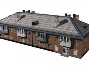 residential building with shop 3D Model