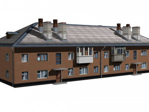 residential building with shop 3D Model