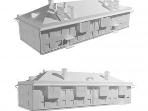 residential building with shop 3D Model