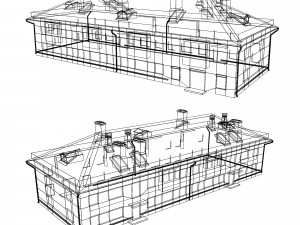 residential building with shop 3D Model