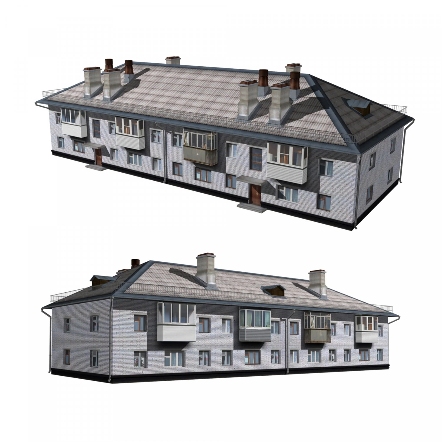 residential building 3D Model .c4d .max .obj .3ds .fbx .stl .blend 