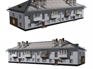 residential building with shop Model 3D