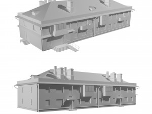 residential building with shop 3D 모델