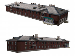 residential building with shop 3D 모델