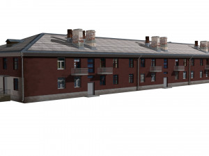 residential building with shop 3D 모델