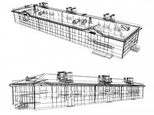 residential building with shop 3D Model