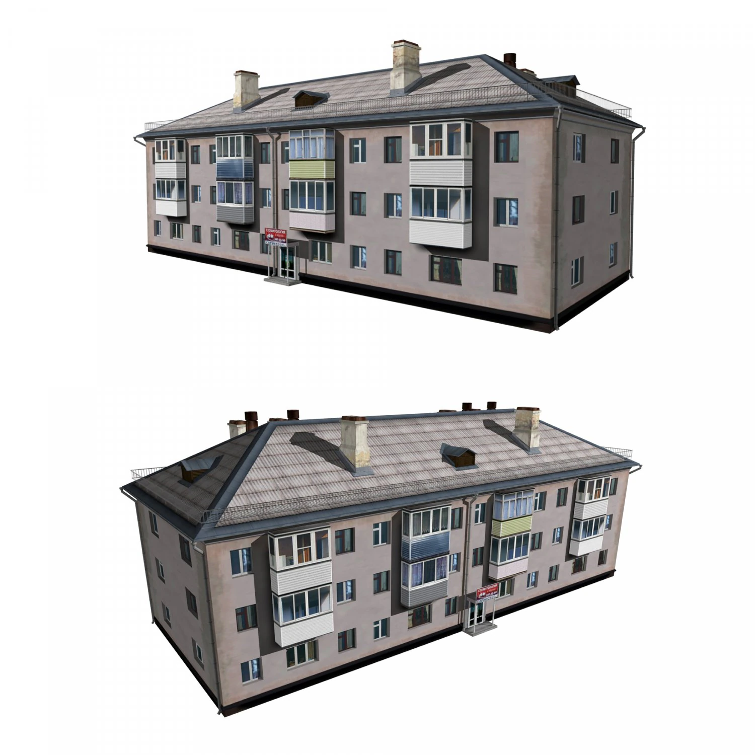 residential building 3D Model .c4d .max .obj .3ds .fbx .stl .blend 
