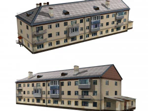 immeuble résidentiel avec annexe Modèle 3D