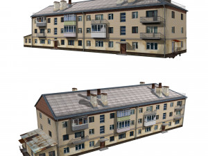 residential building with annex Model 3D