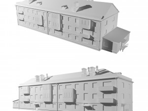 residential building with annex Model 3D