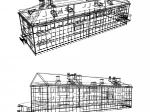 residential building with annex Model 3D