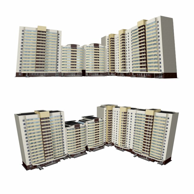 multi-storey sectional house 3D Model .c4d .max .obj .3ds .fbx .stl .blend 