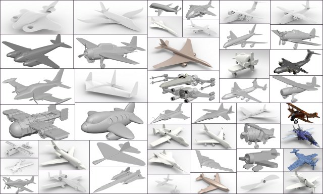 collection 45 aircraft - stl or obj Model 3D .c4d .max .obj .3ds .fbx .stl .blend 