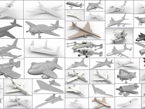 collection 45 aircraft - stl or obj Modello 3D