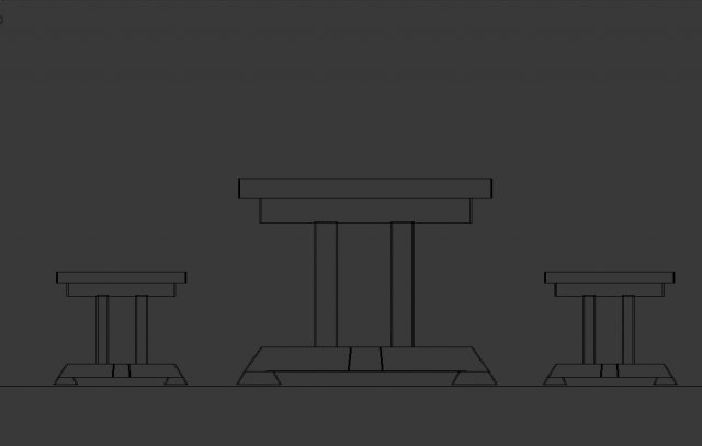 wooden dining table 3D 모델 .c4d .max .obj .3ds .fbx .stl .blend