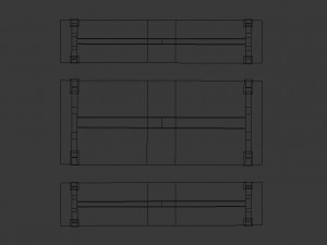wooden dining table 3D 모델