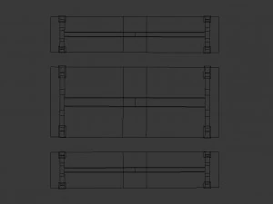 wooden dining table 3D Model