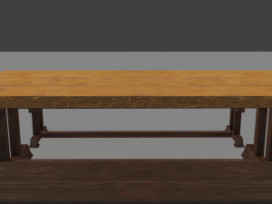 wooden dining table 3D 모델