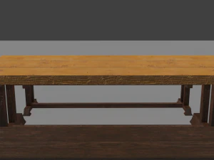wooden dining table 3D Model