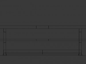 wooden dining table 3D 모델