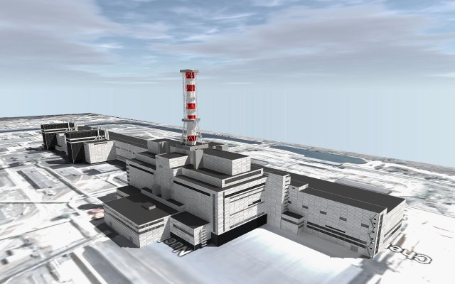 Chernobyl nuclear power plant Model 3D .c4d .max .obj .3ds .fbx .stl .blend 