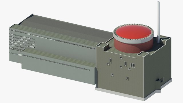 Zaporizhzhia Nuclear Power Plant 3D Model .c4d .max .obj .3ds .fbx .stl .blend 