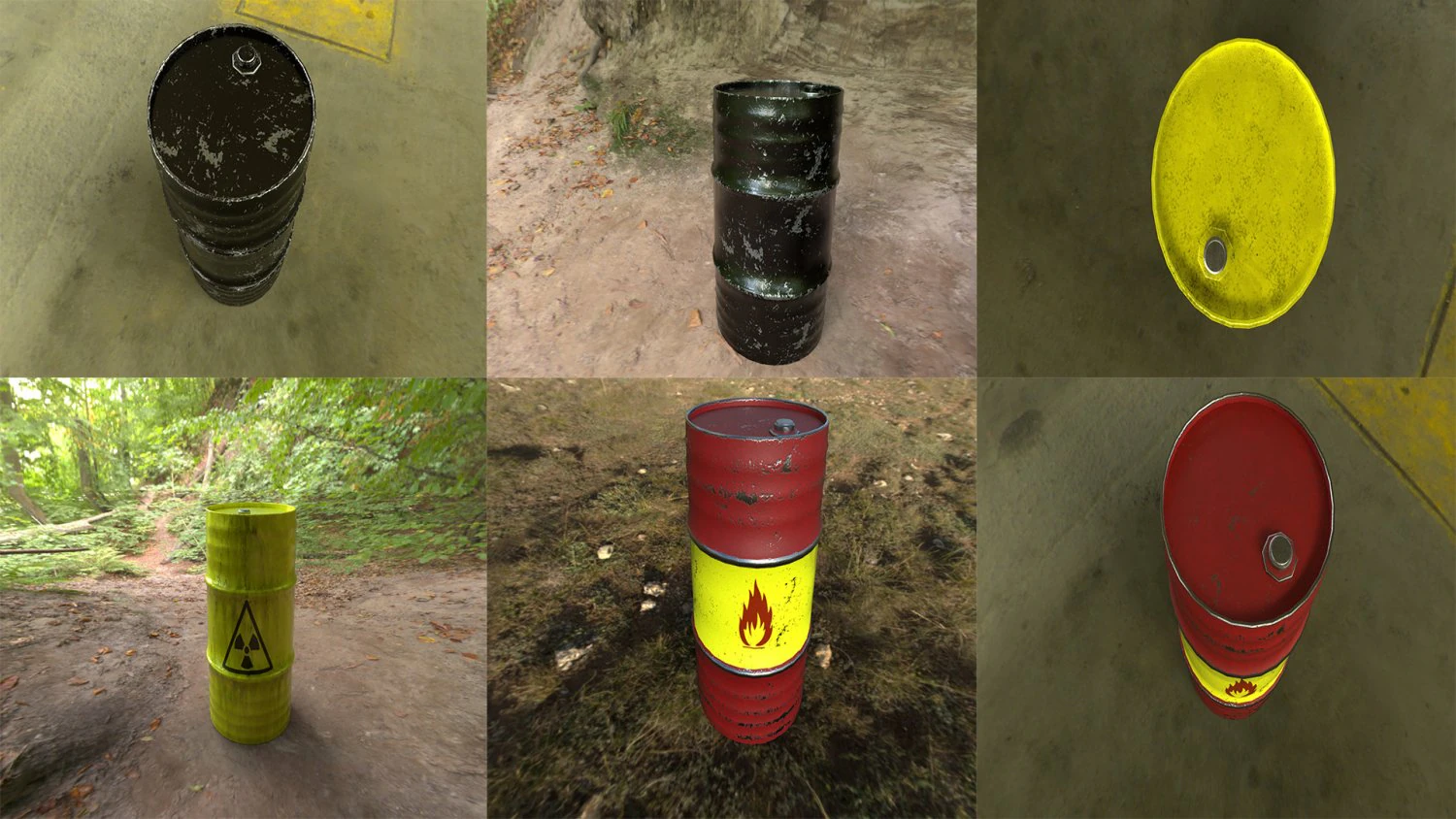 barril 4 textura pbr diferente Modelo 3D .c4d .max .obj .3ds .fbx .stl .blend