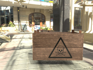 low poly wooden box 3D Model